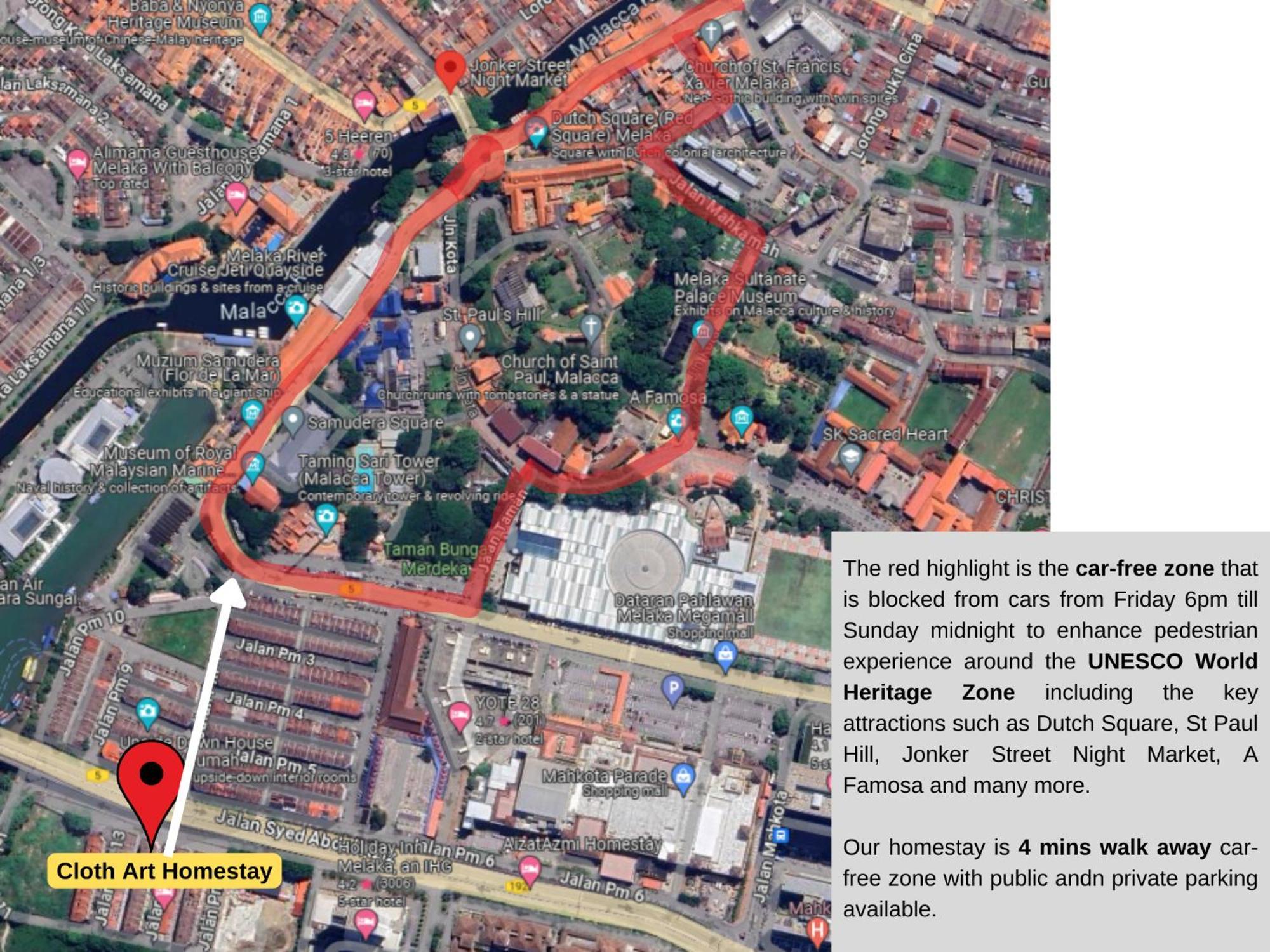 "Cloth Art Homestay" 4 Min Walk To Car Free Zone By Shine Stay Malacca Ngoại thất bức ảnh